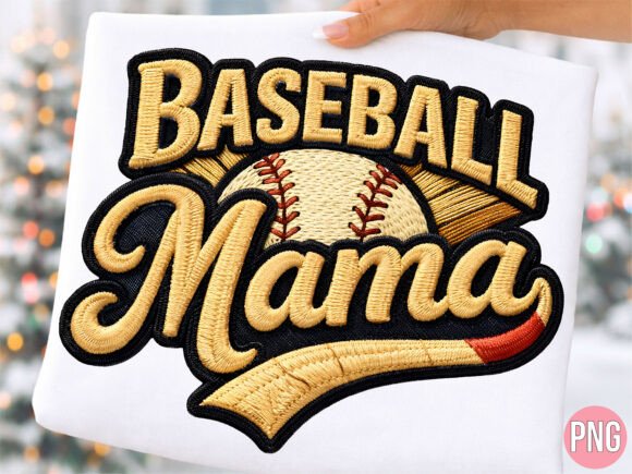 Baseball Mama Sport Embroidery Patch PNG