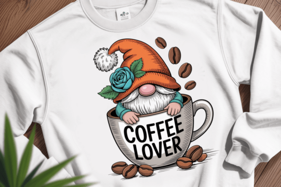 Coffee Gnome Embroidery Design