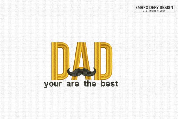 Dad Love You Embroidery Design