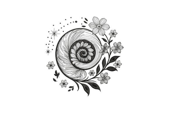 Floral Nautilus Shell