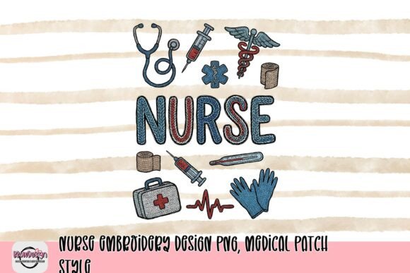 Medical Patch Style Embroidery Design