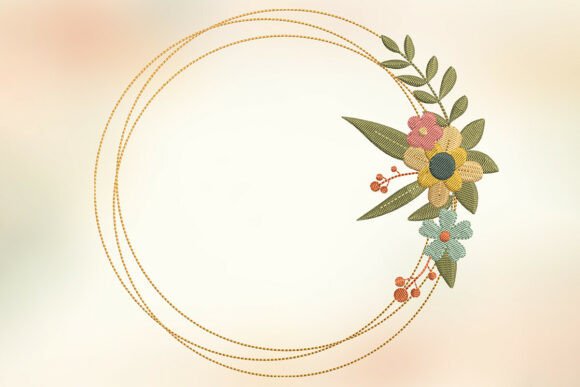 Retro Gold Hoop Botanical Border
