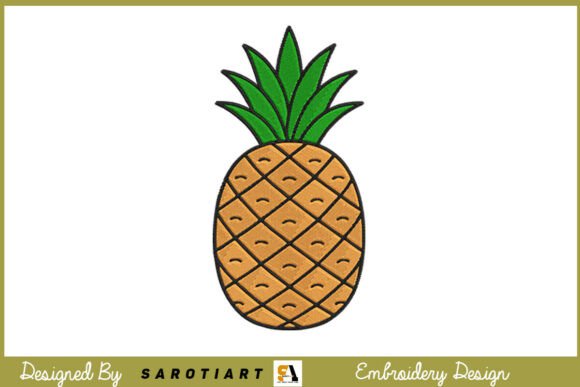 Summer Pineapple Embroidery Design