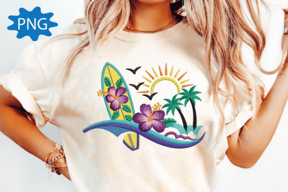 Summer Surfboard Embroidery File